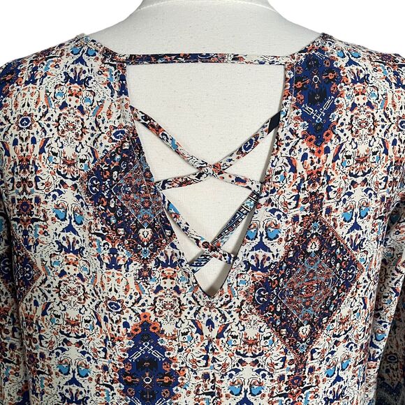 Papermoon by Stitchfix Tunic Top Size M Boho Strappy Back Design Beach Festival - Picture 4 of 8